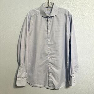 Suitsupply Traveller Shirt Men 43 17 Light Blue Slim Fit Long Sleeve Cotton